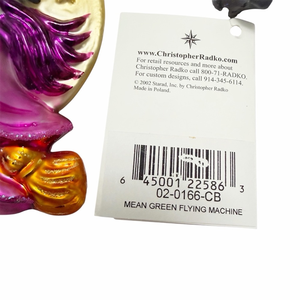 Christopher Radko | Mean Green Flying Machine Witch Ornament Halloween Y2K - Picture 6 of 6